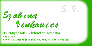 szabina vinkovics business card